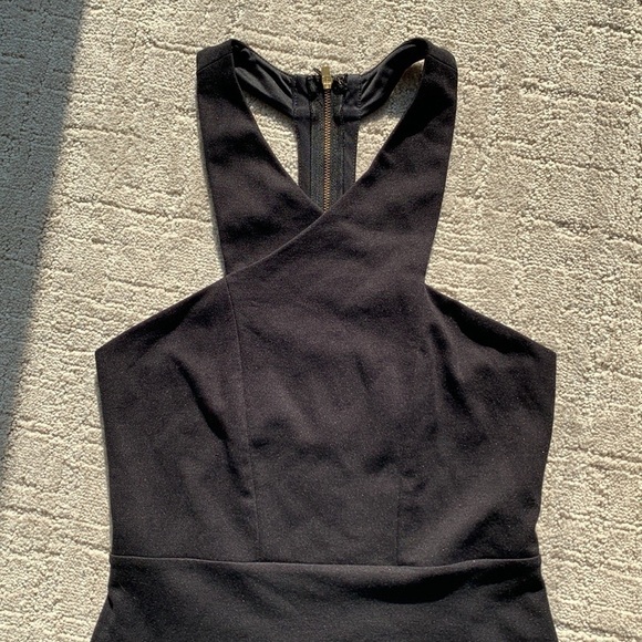 Express Bodycon Crossover Halter Mini Dress - Picture 2 of 11